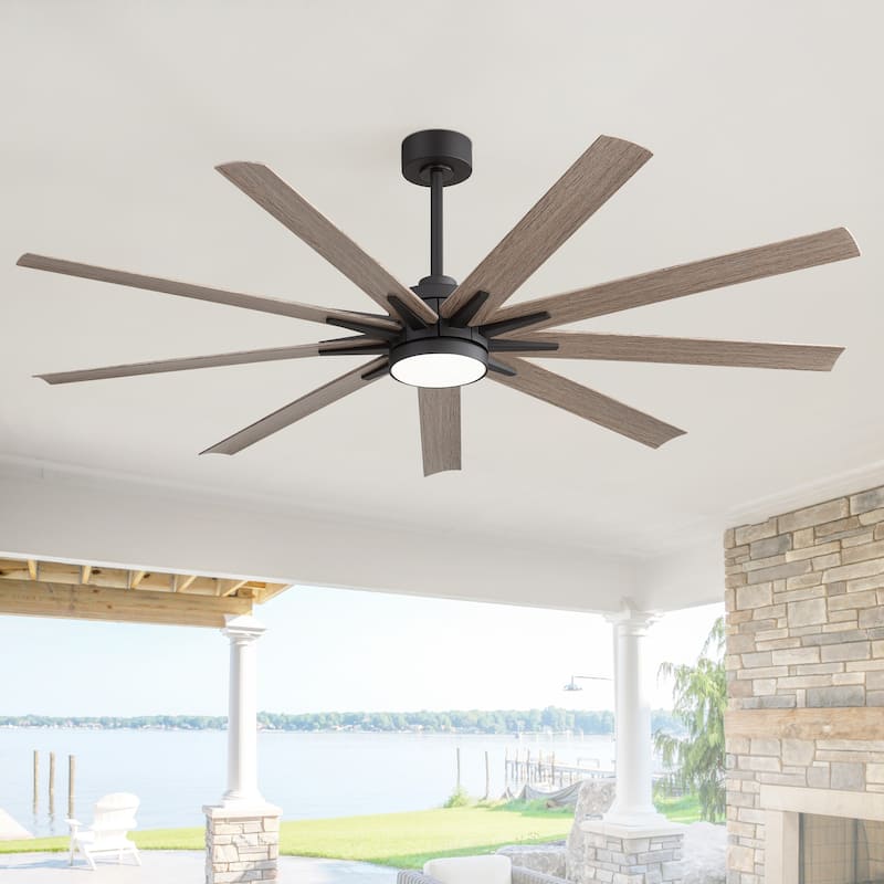 65" Modern Integrated LED Ceiling Fan with Light and Remote