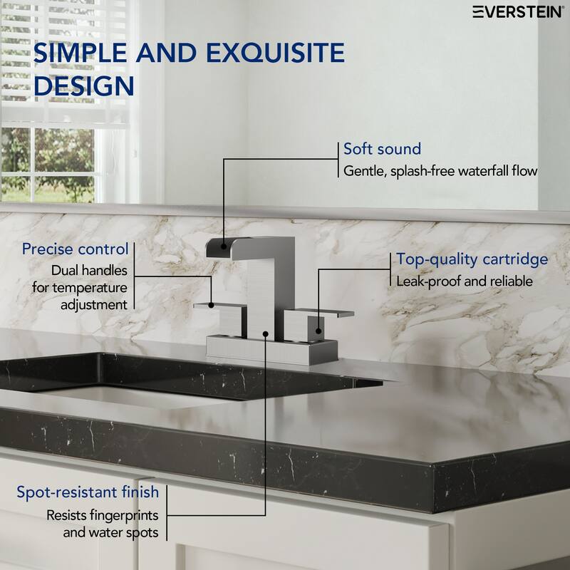 Centerset Bathroom Faucet 2-Handle, 4 Inch Bathroom Sink Faucet with Drain Assembly