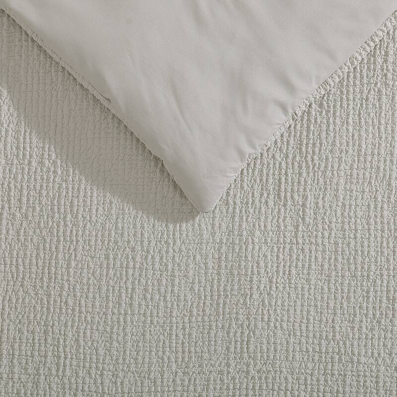 Vera Wang Puckered Texture Cotton Duvet Cover Set