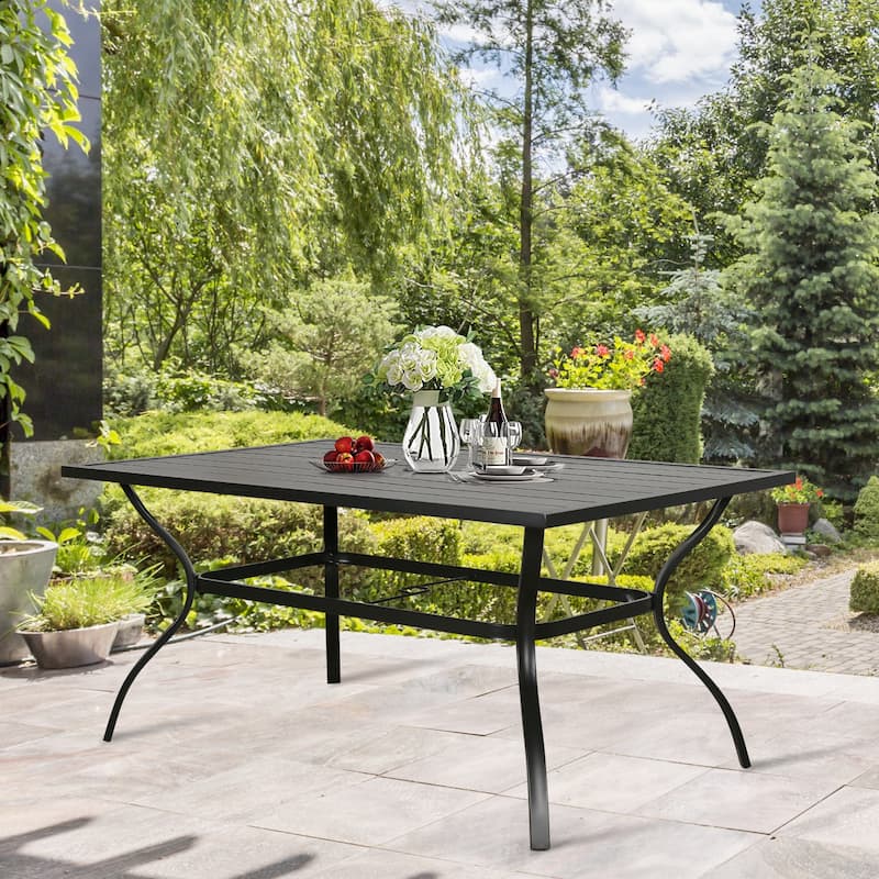6-Person Patio Outdoor Dining Table - Black