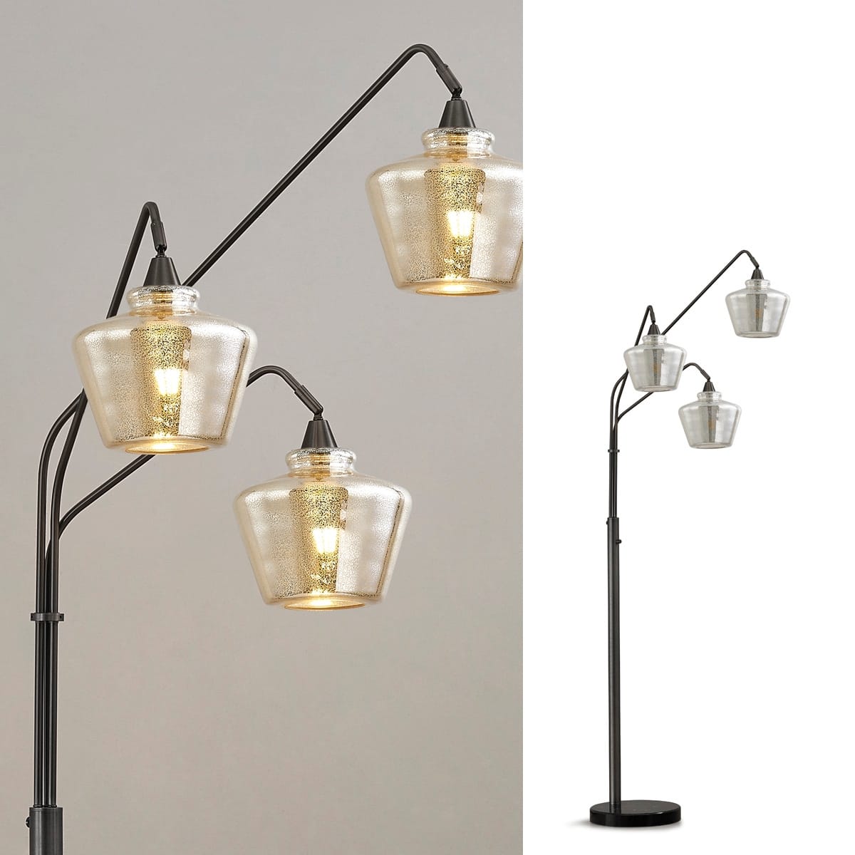 Midtown 3Light Glass Shades Arch Floor Lamp Bed Bath & Beyond 39073596