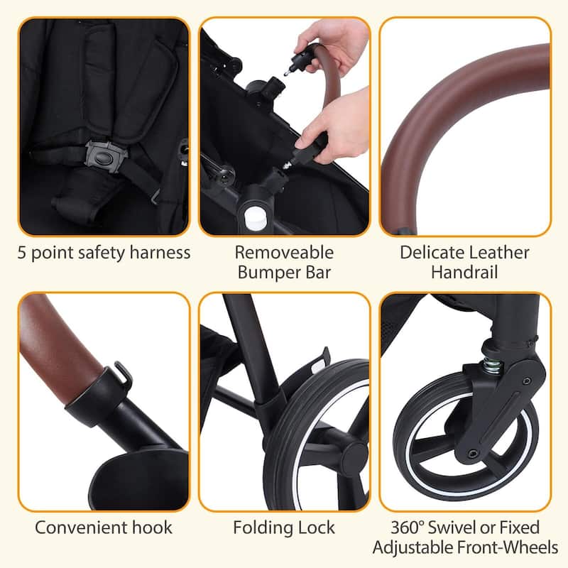 Double Stroller Track Tandem Stroller for Infant and Toddler