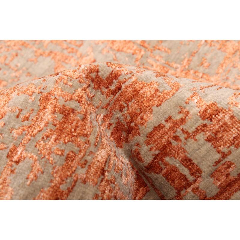 ECARPETGALLERY Hand-knotted Legacy Copper Silk, Wool Rug - 2'5 x 9'11