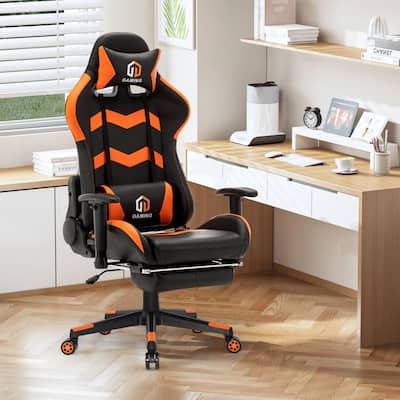 Leather Gaming Chair High Back Racing Style Gamer Chair Computer Desk Office Executive Swivel Chair