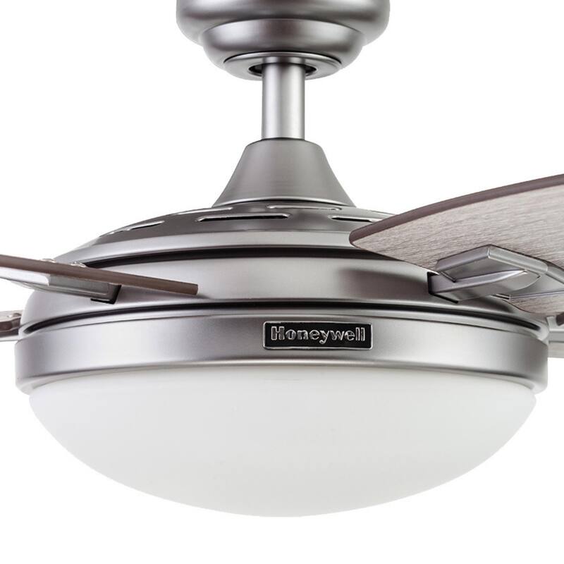 48" Honeywell Carmel Brushed Pewter Ceiling Fan with Integrated Light and Remote