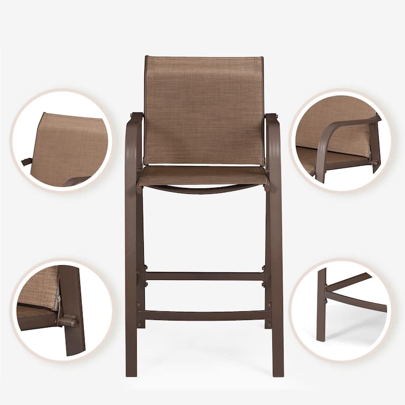 VredHom Outdoor Patio Aluminum Bar Stools (Set of 4)