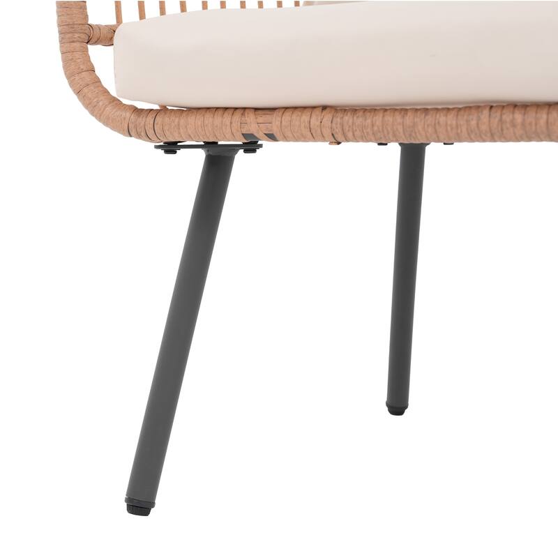 Outdoor 3 Piece Metal Patio Furniture Set Set Sofa