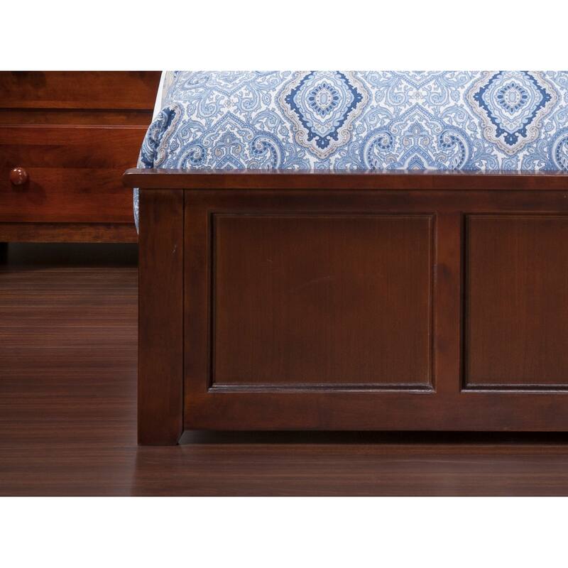 Madison Full Wood Platform Bed with Matching Footboard in Walnut