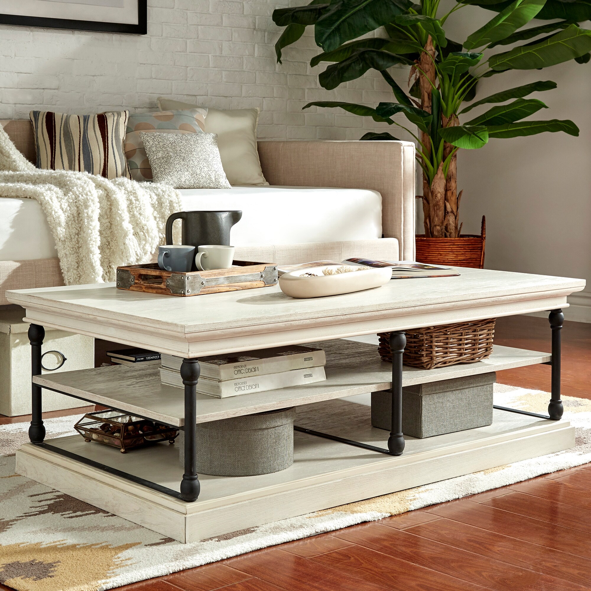 Dubrovnik Cornice Rectangle Storage Shelf Coffee Table - Overstock