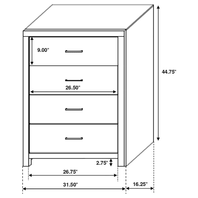 Brantford Farmhouse Wood 4-drawer Bedroom Chest