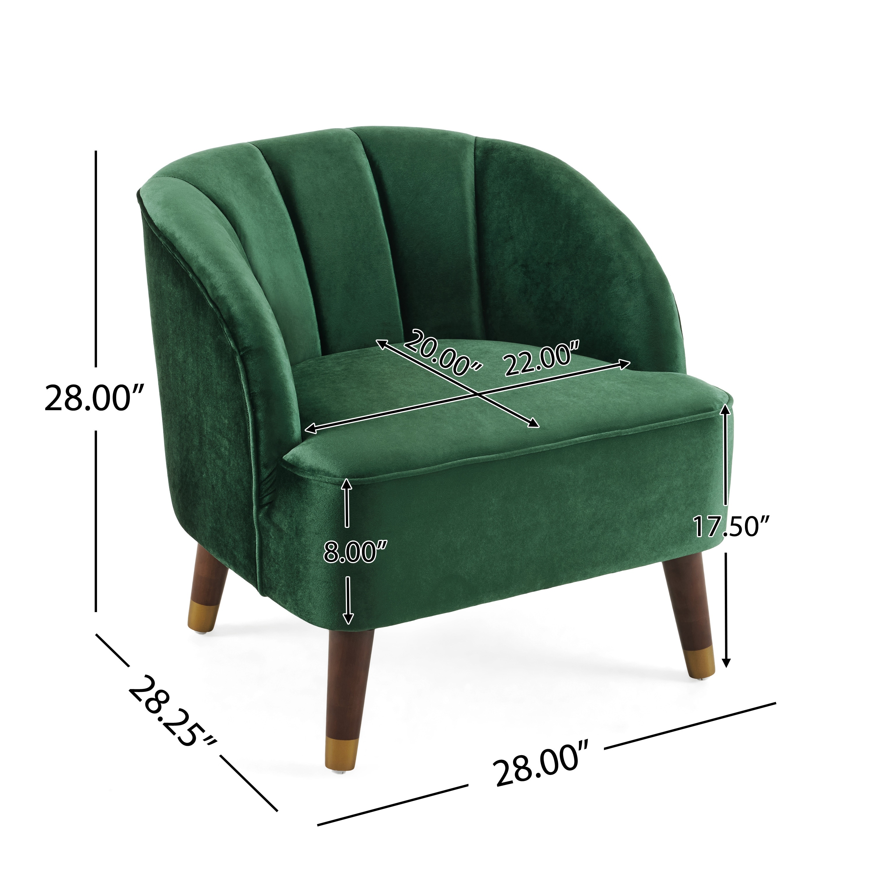 Emerald Upholstered Accent Chair with Rubber Wood Legs