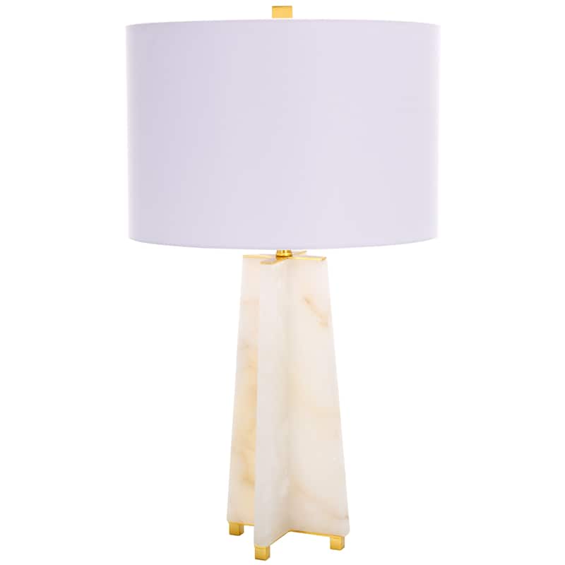 SAFAVIEH Couture Lighting Lisianne 26.75-inch Alabaster Table Lamp - 15 In W x 15 In D x 26.75 In H - 15Wx15Dx27H