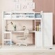 preview thumbnail 2 of 7, White Twin Loft Bed with Desk, Shelves & Storage Wardrobe