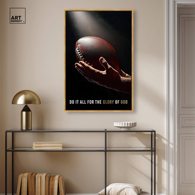 Glory of God Football Canvas by Art Remedy