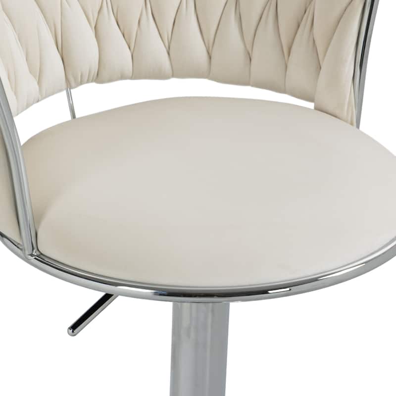 Modern Velvet 26" Adjustable Swivel Bar Stools (Set of 4)