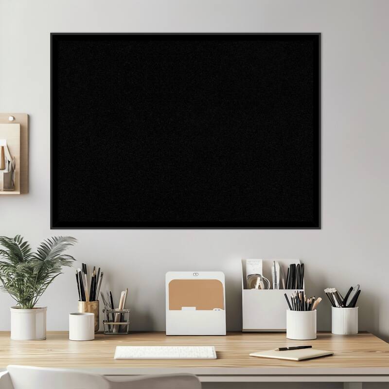 Incline Black Wood Framed Cork Board - Bulletin Board, Organization Board, Pin Board