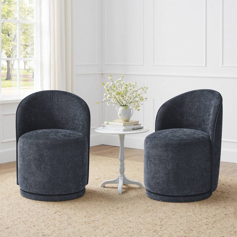 23" W Upholstered Swivel Side Chair for Dining Room Set of 2
