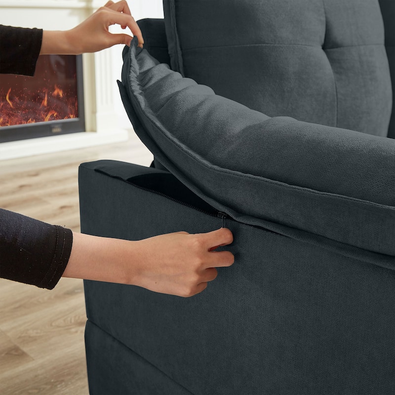 82.28 Inches L Shape Sectional Sofa with Cloud Seats for Living Room