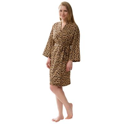Leopard Robe, Women's Leopard Robe Knee Length