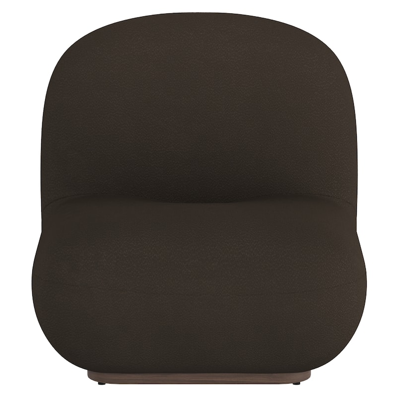 Contemporary Boucle Fabric Accent Chair - Ivory