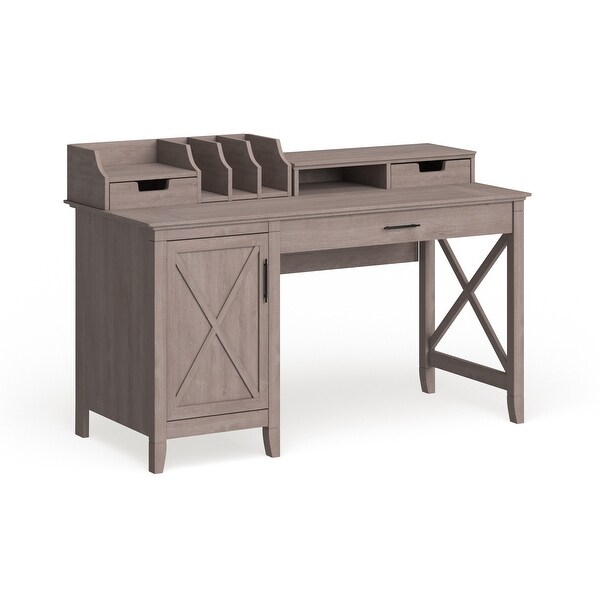 Shop The Gray Barn Lowbridge Washed Grey 54inch Single Pedestal Desk