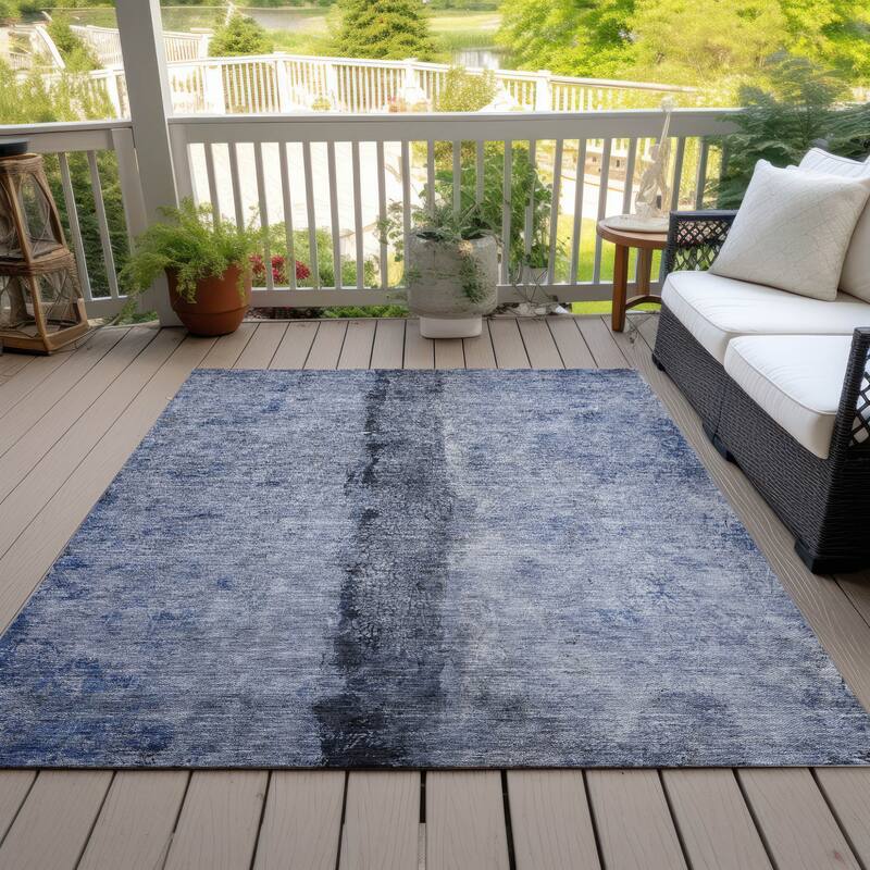 Dave Unique Abstract Spill-Resistant Blended Style Outdoor Rug
