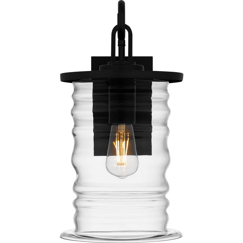 Matte Black One Light Outdoor Wall Mount from the Noland Collection
