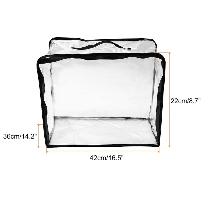 Handbag Dust Bags, PVC Clear Dustproof Purse Handbag Cover, Black - XXL