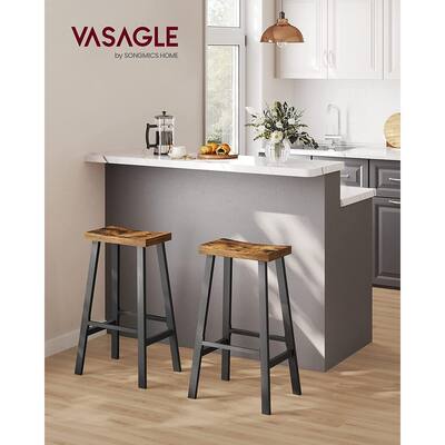 VASAGLE Bar Stools Set of 2, Counter Height Stools, Bar Chairs with Footrest