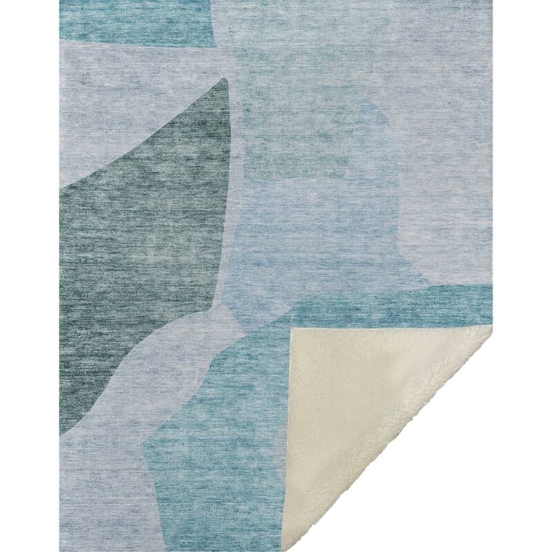 Premium Machine Washable Casual Contemporary Sherpa Throw Blanket