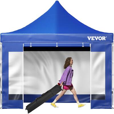 VEVOR Pop Up Canopy Tent 10 x 10 FT Outdoor Patio Gazebo Tent with Removable Sidewalls and Wheeled Bag - 10 x 10 FT