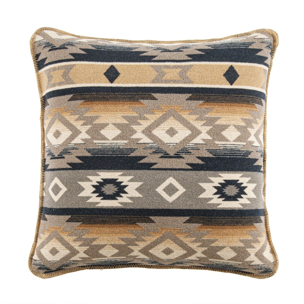 Paseo Road by HiEnd Accents Taos Wool Blend Southwestern Aztec Square Pillow, 22"x22"