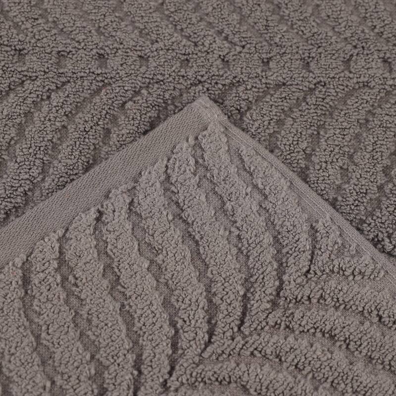 Superior Chevron Zero Twist Solid and Jacquard Cotton Hand Towel Set of 6