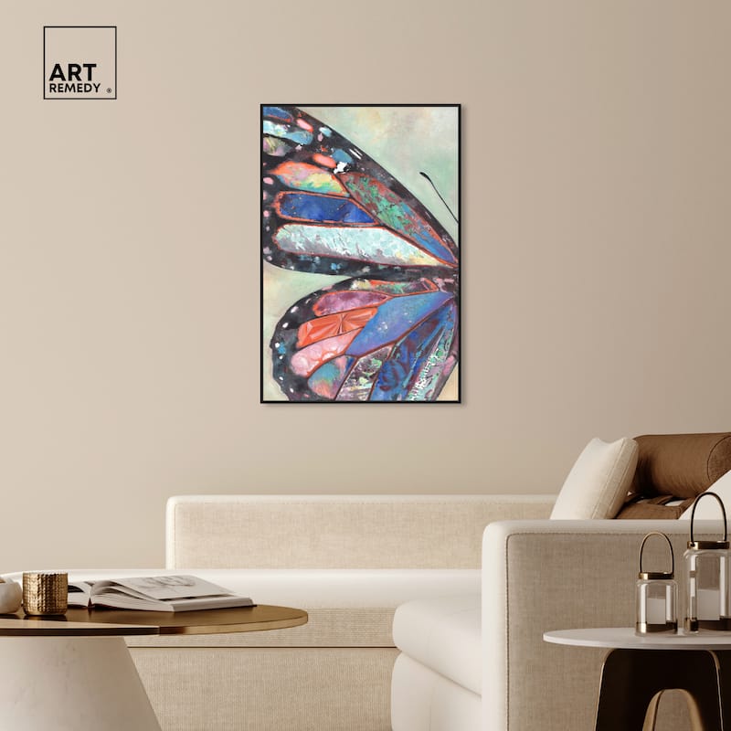 Art Remedy Butterfly Part I Framed Butterfly 1 Piece Canvas Wall Art