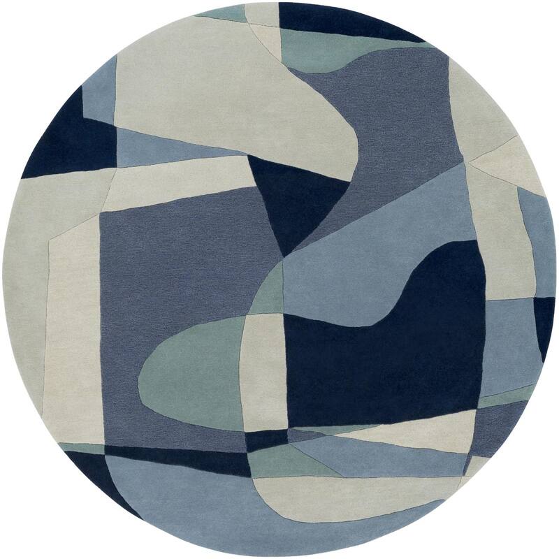 Livabliss Forum Glam Area Rug - 4' x 4' Round - Blue