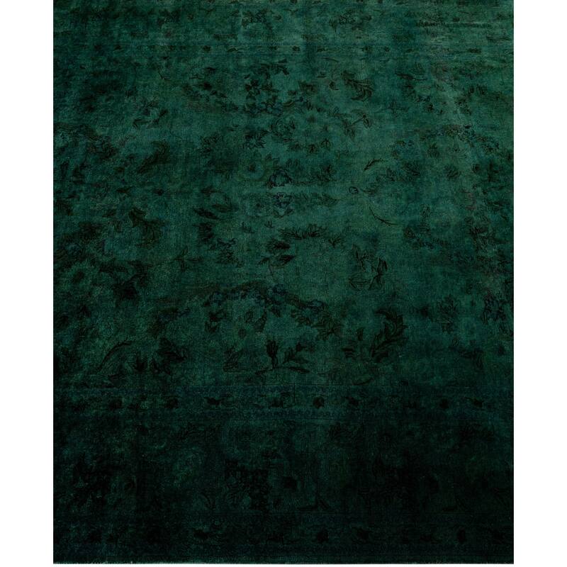 Overdyed One-of-a-Kind Hand-Knotted Area Rug - Green - 4' 7" x 7' 1"