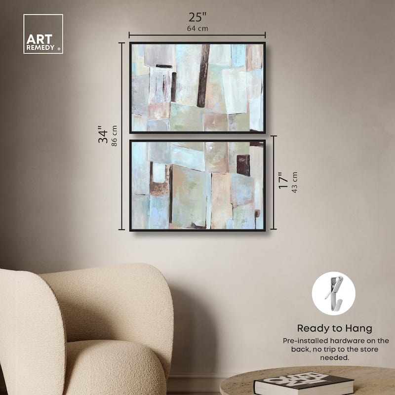 Crossed Lines Canvas Set of 2 by Art Remedy