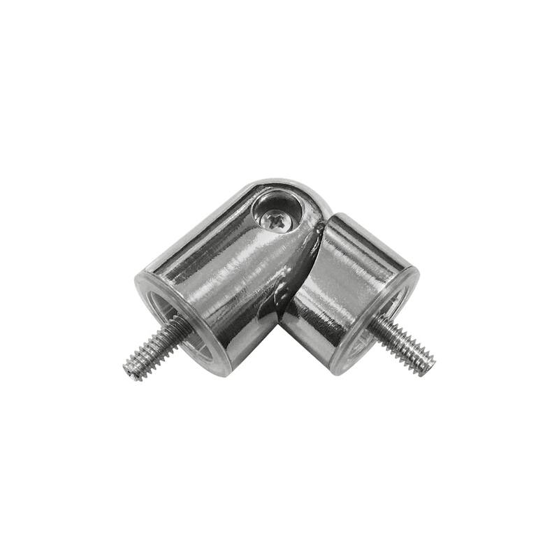 Lumi Home Furnishings 3/4 inch to 1 inch Curtain Rod Corner Connectors (2 Pieces) with Brushed Nickel Finish - Silver