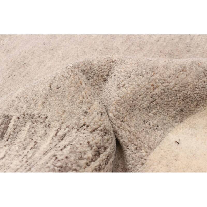 ECARPETGALLERY Hand-knotted Tangier Light Grey Wool Rug - 5'3 x 7'3