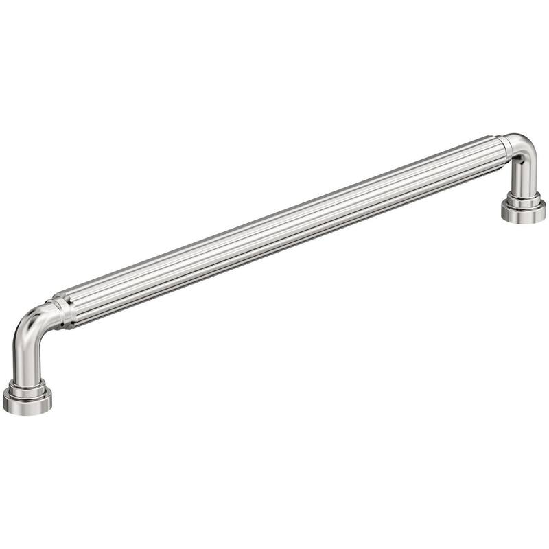Amerock BP37707 Cowrie 10-1/16" Center to Center Fluted Handle Cabinet - Polished Nickel