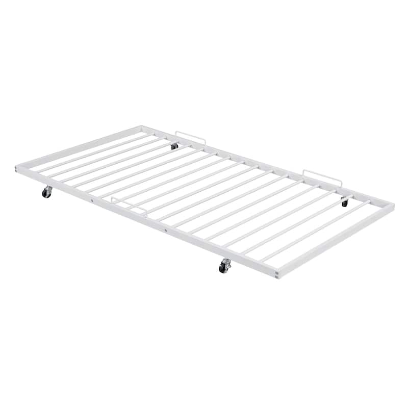 HomeRoots White Metal Full Day Bed With Trundle