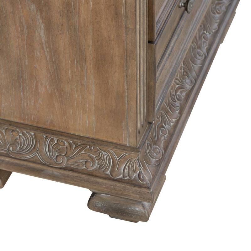 Carlisle Court Chestnut 3 Drawer Nightstand with Charging Station