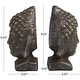 preview thumbnail 6 of 4, Black Metal Distressed Buddha Decorative Bookends (Set of 2)
