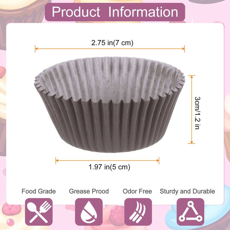 300 Count Cupcake Liners Cupcake Muffins Liners Paper Baking Cups - Coffee