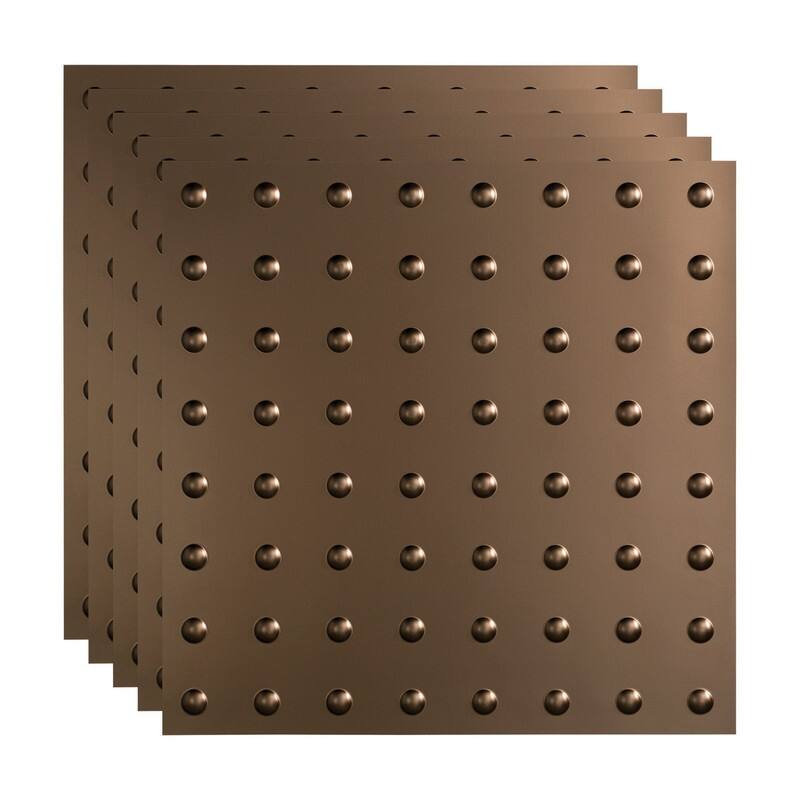FASÄDE Dome Decorative Vinyl 2ft x 2ft Lay in Ceiling Panel in Argent Bronze (5 Pack) - 5 Pack - Argent Bronze