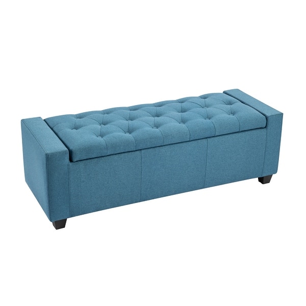 slide 2 of 23, Porthos Home Iara Fabric Upholstered Flip Top Storage Ottoman Bench