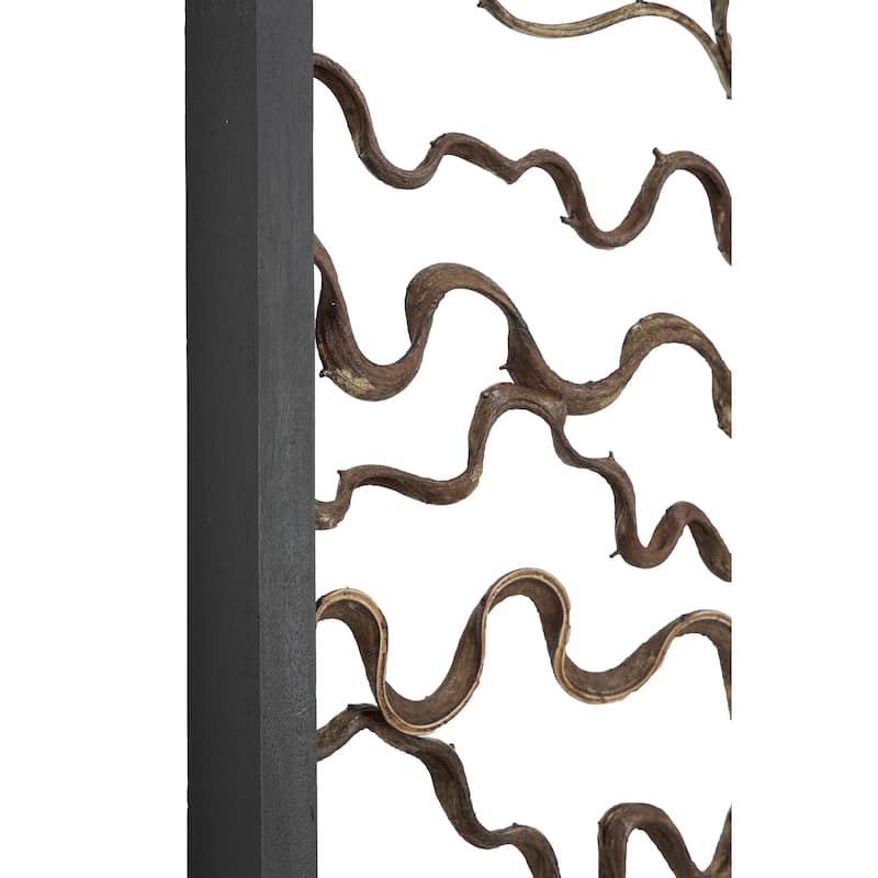 Teak Wood Tree Branch Wall Decor with Black Frame - Brown - Roche River Decor