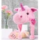 preview thumbnail 6 of 4, DolliBu Happy Mother’s Day Soft Pink Unicorn Plush Hat with Pink Heart - 16 inches