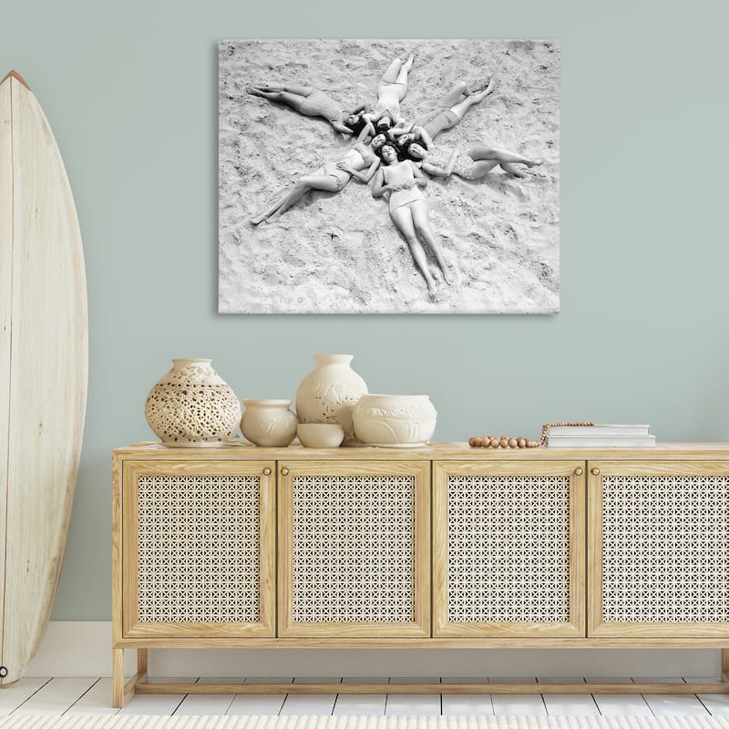 Stupell Women on Beach in Star Shape Canvas Wall Art Design By Arlington Prints