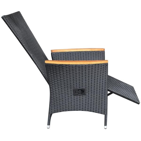 Shop Vidaxl Reclining Garden Chairs 2 Pcs With Cushions Black Overstock 19676949